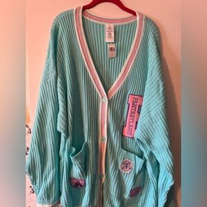 Disneyland Fantasyland Exclusive Cardigan 3x Baby Blue Sweater Disney Parks